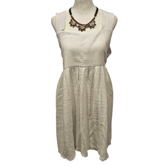 Natural Life Tricia Mini Dress white gauzy cotton womens XL boho coastal garden - Picture 1 of 7